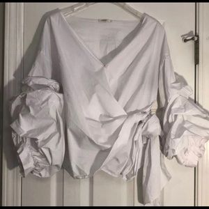 Balloon Sleeve Wrap Blouse size XL